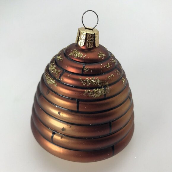 Vintage Czech Republic Art Glass Ornament Fuzzy Bee Honey Comb Bumblebee - Picture 3 of 7